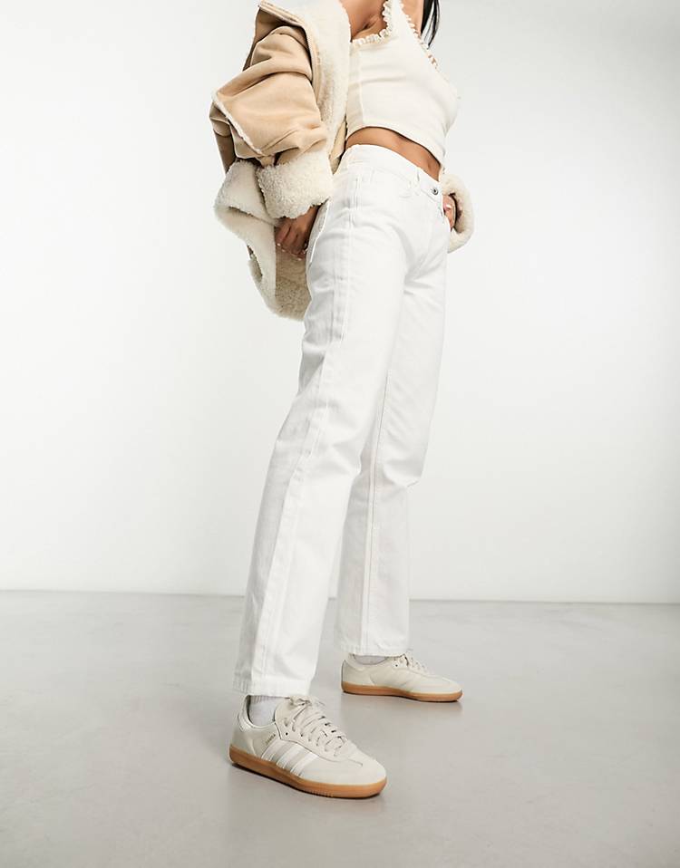 COLLUSION x000 mid rise straight leg jeans in white